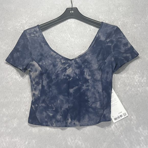 Lululemon Athletica Blue Tie-Dye Crop Top - Picture 1 of 11